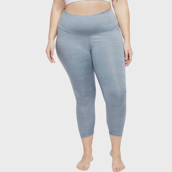 Nike Yoga Women's Plus Sz Grey Ruched Calf Yoga 7/8 Tights NWOT - Picture 2 of 16